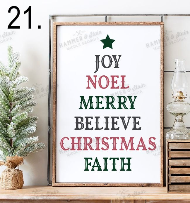 CHRISTMAS LARGE FRAMED SIGNS & MERRY MAIL WORKSHOP