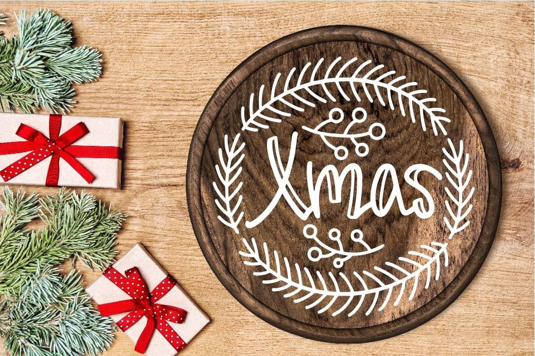 CHRISTMAS ROUND FRAMED SIGNS